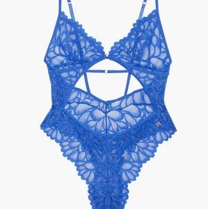 Savage X Fenty Lace Bodysuit- cyber blue